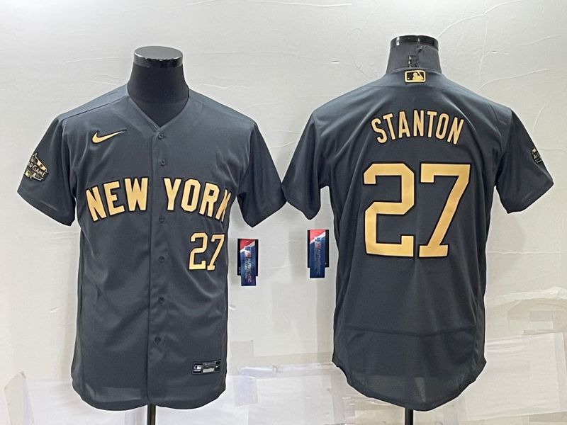 Men New York Yankees #27 Stanton Grey 2022 All Star Elite Nike MLB Jersey